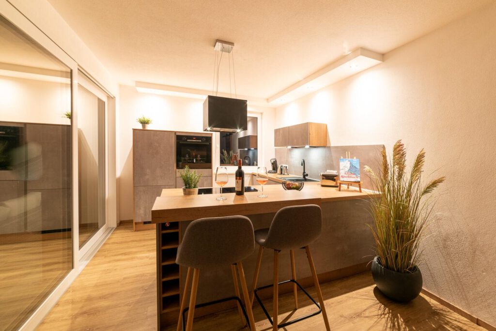 Küche, Blick vom Wohnzimmer