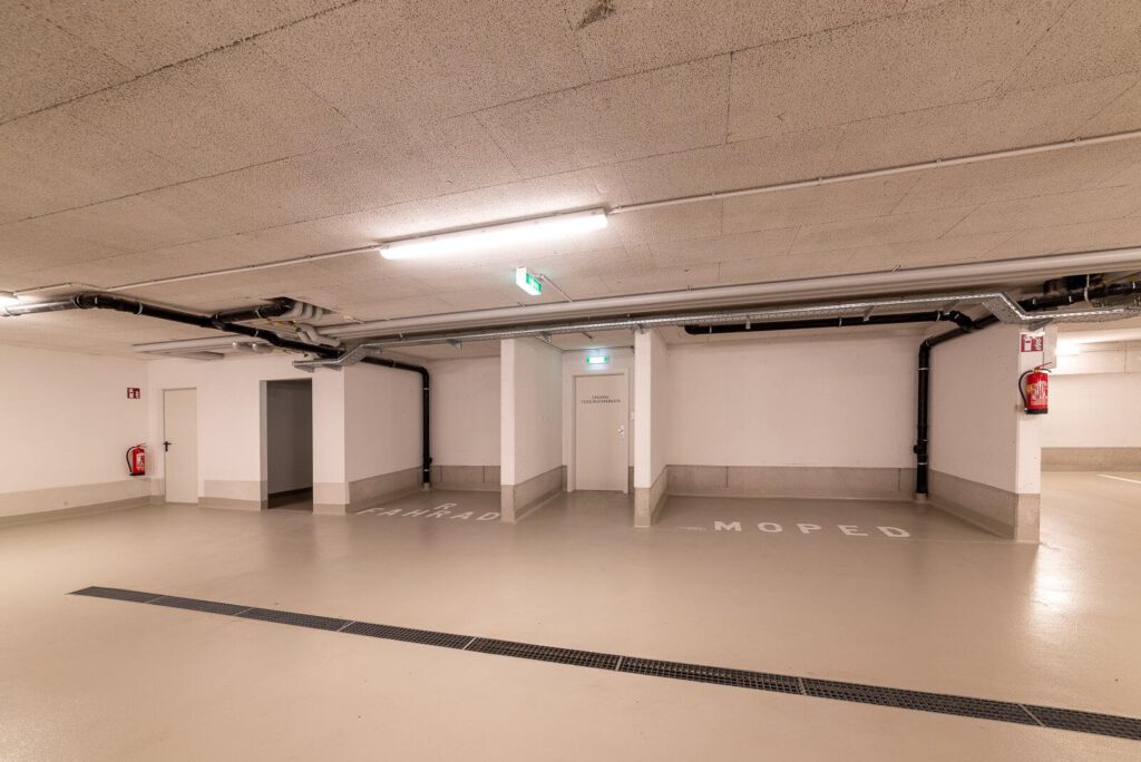 Tiefgarage, Ansicht auf den Zugang zum Haus